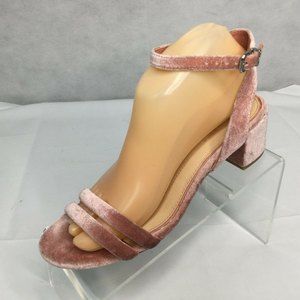 Gianni Bini  Sandals Heels Shoes Sz 7.5 Pink Felt Open Toe Sling Back Womans